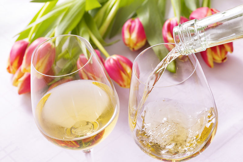 Delicious wine on spring-days